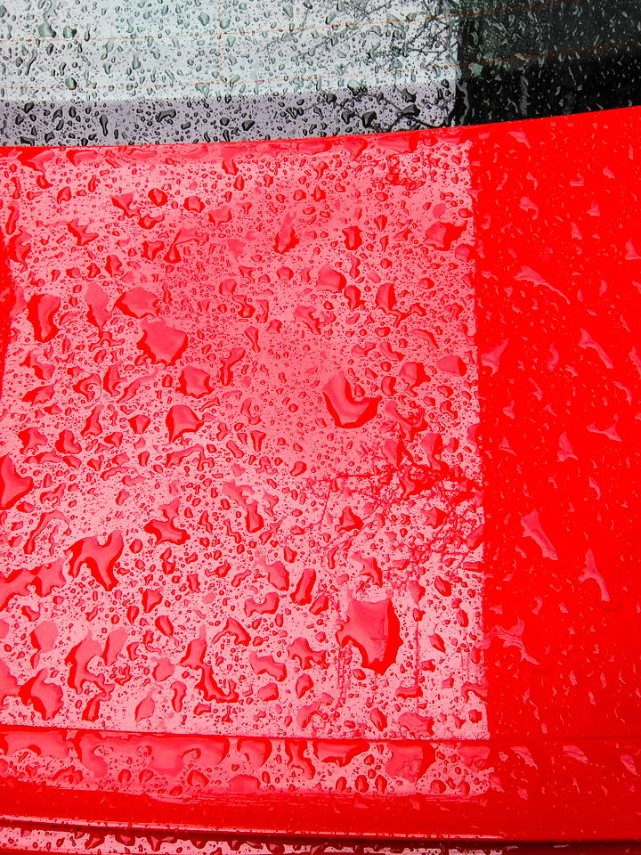 Raindrops on Car, Red